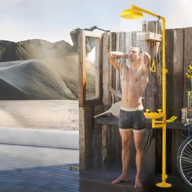 Emergency Shower Eye Wash Station Combination OSHA-Approved Eyewash Unit Yellow