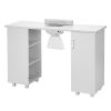 VEVOR Manicure Table, Nail Table Station with Electric Dust Collector, Moveable Nail Tech Desk with 8 Wheels (4 Lockable), 3 Dust Bag & Wrist Rest