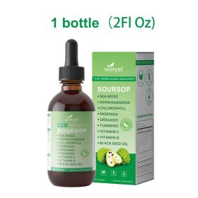 Soursop Drops 10-in-1 With Seaweed Moringa Black Seed Oil Oregano Ashwagandha Chlorophyll Herbal Extracts For Overall Health Vegan 2 Fl Oz Supple (Option: 01)