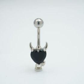 Devil Black 1pcs Zircon Belly Button Rings For Women Elegant Navel Jewelry And Stones For Daily Wear Parties And Special Occasions (Option: Default)