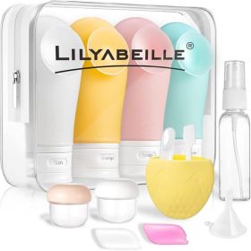 60ml 14Pcs Leak Proof Travel Bottles For Toiletries TSA Approved Containers Kit With Suction Cup - Essential Accessories For Women (Option: Default)