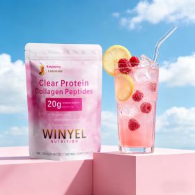 WINYEL Nutrition Clear Protein Collagen Peptides, Raspberry Lemonade, 20g Protein, Zero Sugar, Grass-Fed Whey, 250g (Option: 1 pcs)