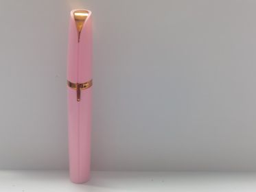 Mini Electric Eyebrow Trimmer Lipstick Brows Pen Hair Remover Painless Razor Epilator with LED Light (Option: Pink-Battery)
