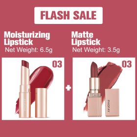 PHOFAY Moisturizing Lipstick And Matte Lipstick (Option: 03set)