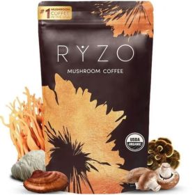 RYZE Mushroom Coffee L6AdaptogenicMushrooms Organic USAGrown LinstantCoffeeBetter Energy,Focus, Digestion,lmmunityCordyceps,Lion's Mane, S (Option: Default)