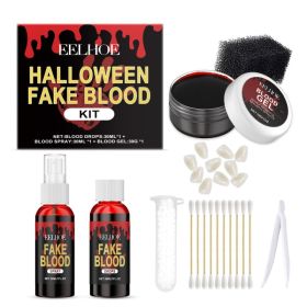 EELHOE Halloween Fake Blood Set Simulated Styling Festive Vibe Special Effect Makeup Set (Option: Default)