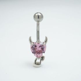 Devil Pink1pcs Zircon Belly Button Rings For Women Elegant Navel Jewelry And Stones For Daily Wear Parties And Special Occasions (Option: Default)
