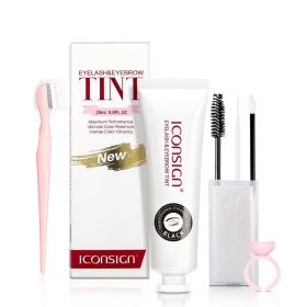 ICONSIGN Lashes Eyebrow Tint Kit Professional Fast Perming Dye Brow Mascara Tattoo Cream Waterproof Long Lasting 60 To 90 Days (Option: Black)