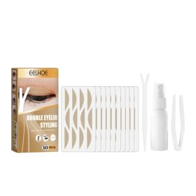 Care Patch Lace Double Eyelid Tape Set Invisible Glue Free Breathable Long Lasting with Fork Clips (Option: Default)