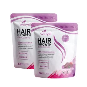 WINYEL Hair Growth Soft Chewables, Containing Hair Growth Vitamins For Men And Women, Biotin, To Help Create Thicker, Fuller, And Stronger Hair, (Option: 2 pcs)