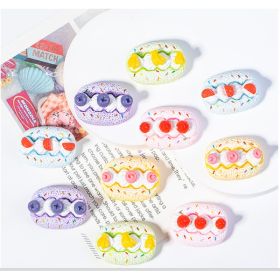 10 Piece Set Resin Accessories Cartoon Cream Sandwich Fruit Bread DIY Cream Glue Phone Case Patch Headpiece Key Clip (Option: Default)