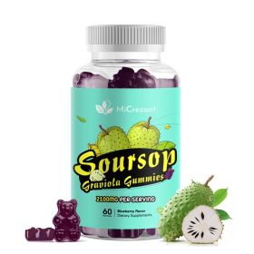 1 Pack Soursop Graviola Gummies - 2100mg Extra Strength Soursop Leaves Supplement With Vitamin C, Zinc - Digestive Aid, Immune Support (Option: Default)