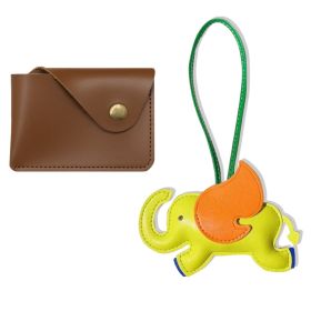 (2pcs)Leather Card Case And Leather Key Charm (Option: Default)