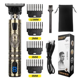 USB Electric Hair Clippers Rechargeable Shaver Beard Trimmer Professional Men Hair Cutting Machine Beard Barber Hair Cut (Option: Bronze)