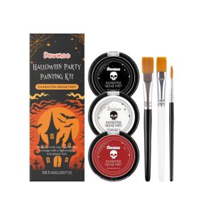 Dowmoo Halloween Ball Painting Set Makeup High Color Facial Makeup Holiday Party Creative Painting (Option: Default)