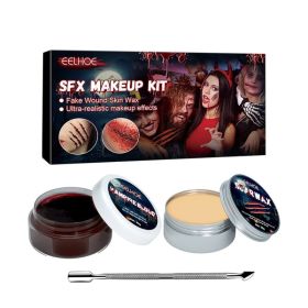 Halloween Skin Wax Plasma Makeup Set Makeup Props Scar Makeup Horror Party Makeup Set (Option: Default)