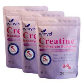 Creatine Monohydrate Gummies, 5 Grams Per Serving, Sugar-free Creatine Gummies, Suitable For Workouts, Strength, Cognitive Health, And Muscle Sup (Option: 3 pcs)