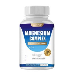 WINYEL MAGNESIUM COMPLEX Wellness Capsules With Malate & Glycinate And 8 ELEMENTAL MAGNESIUM, Supports Health 90 Capsules, Dietary Supplement. (Option: 01)