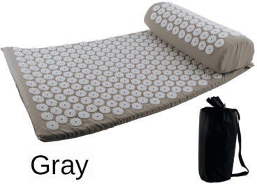 Yoga Massage Mat Acupressure Relieve Stress Back Cushion Massage Yoga Mat Back Pain Relief Needle Pad With Pillow (Color: GREY, Ships From: China)