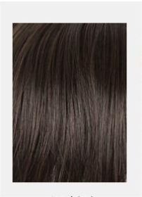 Fashion Wig for Ladies with Corn Perm and Small Curly Hair with Middle Part Bangs (Color: DARK BROWN)