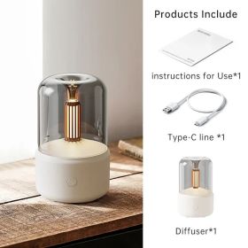 Portable Mini Aroma Diffuser USB Air Humidifier Essential Oil Night Light Cold Mist Maker Sprayer For Home Gift Air Two Enhancing Spacecraft Supe (Color: White)