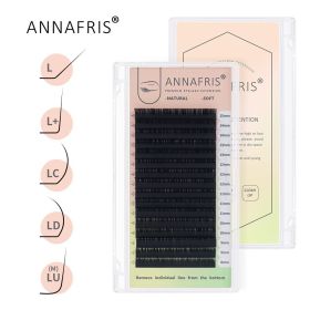 ANNAFRIS 16Rows L/L+/LC/LD/LU(M)/N Curl False Eyelash Extensions Mink Matte Black 8-15mm Mixed Tray L curl Makeup Lashes (Curl: LD, Thickness: 0.10MM)