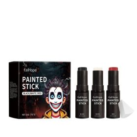 Eelhope Halloween Body Painting Stick Set Full Cover Painting Foundation Makeup Clown (Option: Default)